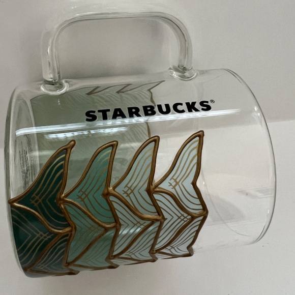 NWT Starbucks 2020 Siren Mermaid Tail 50th Anniversary Glass Mug Cup 12 … - Picture 2 of 4